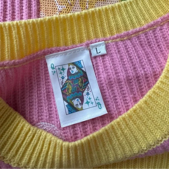 Queen of Sparkles Spicy Margarita Jalapeño Sequin Sweater Vest L NWOT - Picture 8 of 12